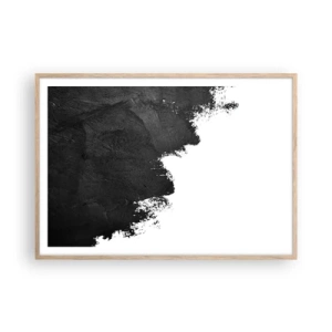 Plakat i ramme af lyst egetræ - Elementer: jord - 100x70 cm