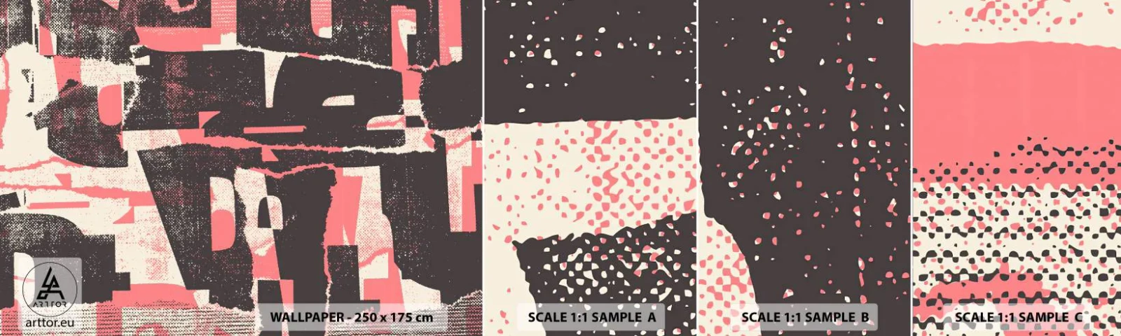 Fototapet Prøve Standard Eco - Al trængsel og travlhed - Collage, Ældret, Stykke - 100x30 cm