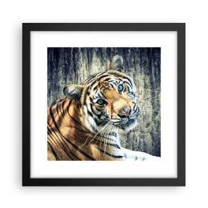 Plakat i sort ramme - Portræt i lysstrømme - 30x30 cm