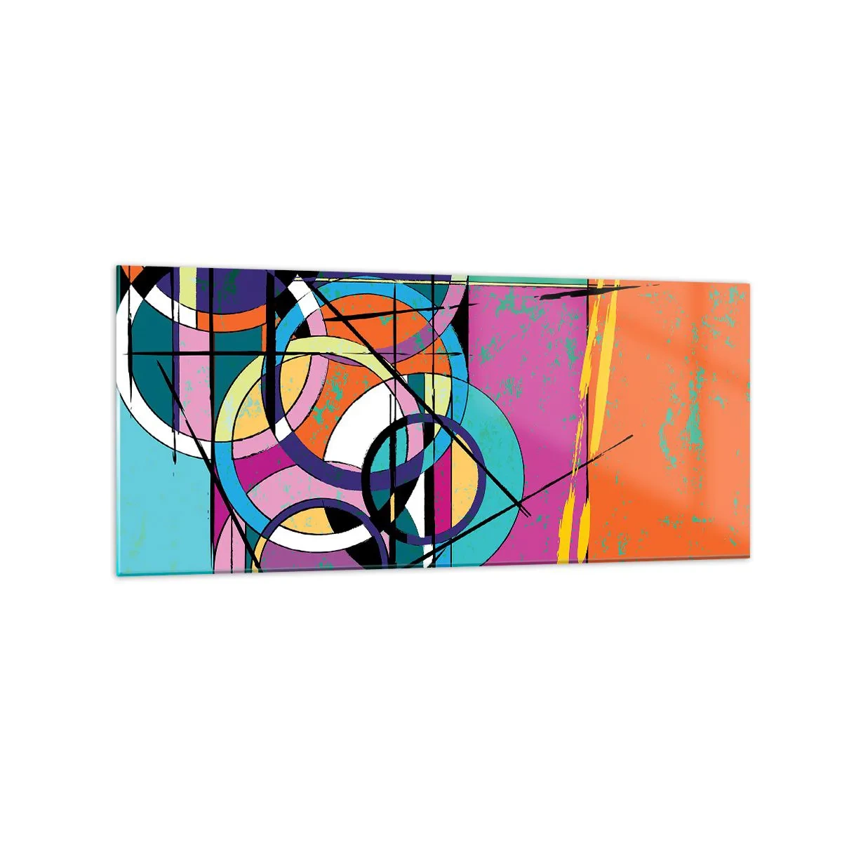 Billede på glas - Hjul for hjul - 120x50 cm