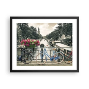 Plakat i sort ramme - Farverne i Amsterdams gader - 50x40 cm
