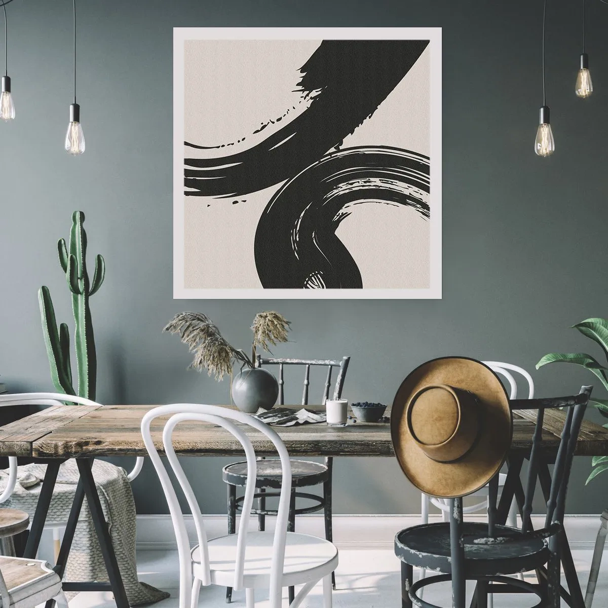 Plakat - Fejende og cirkulær - 40x40 cm