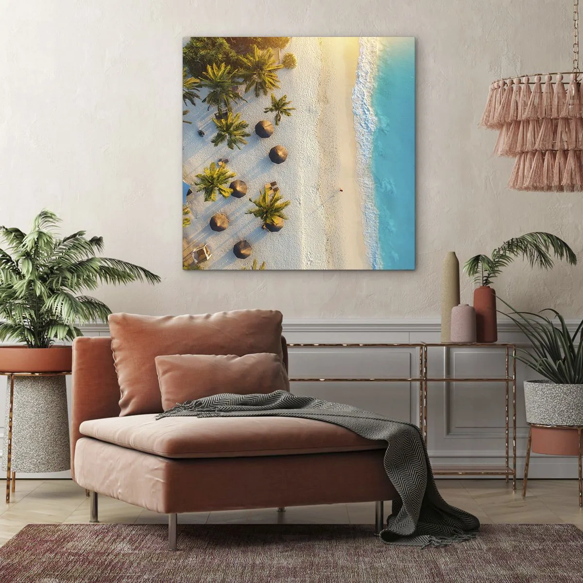 Lærredstryk - Billede på lærred - Velkommen til paradis - 30x30 cm