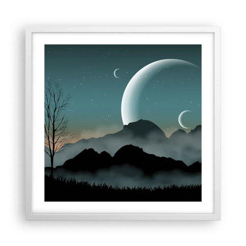 Plakat i hvid ramme - Karneval i den stjerneklare nat - 50x50 cm