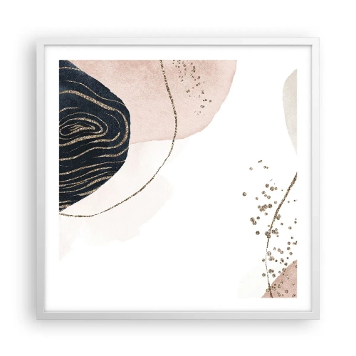 Plakat i hvid ramme - Alt flyder - 60x60 cm