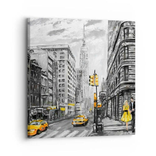 Lærredstryk - Billede på lærred - En fortælling fra New York - 30x30 cm