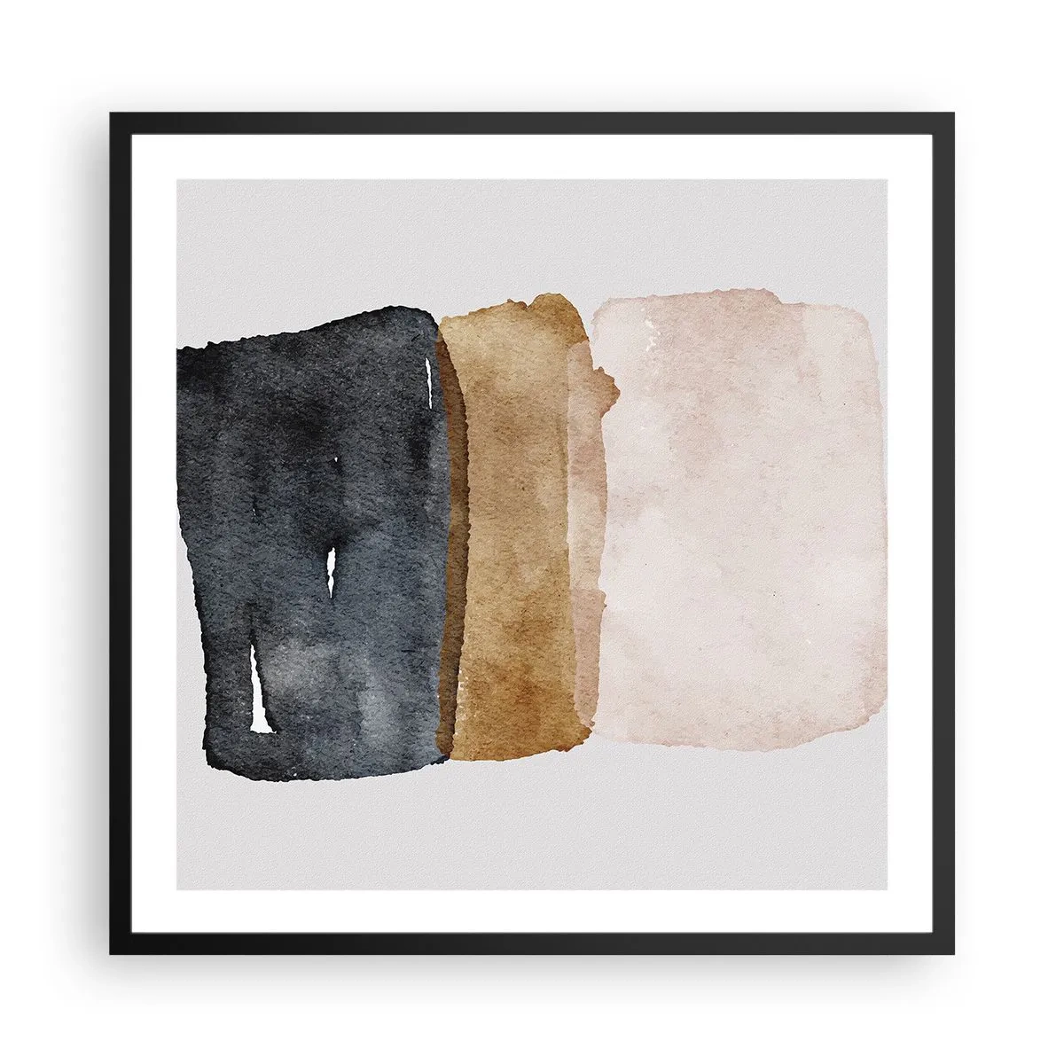 Plakat i sort ramme - Sammensætning af jordfarver - 60x60 cm