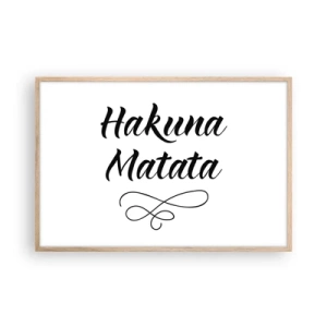 Plakat i ramme af lyst egetræ - Bedste råd - 91x61 cm