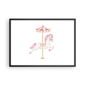 Plakat i sort ramme - Han satte af sted med en hov - 70x50 cm