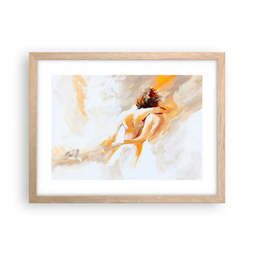 Plakat i ramme af lyst egetræ - I himlen af nærhed - 40x30 cm