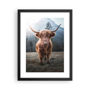 Plakat i sort ramme - Hilsner fra en eng i bjergene - 30x40 cm