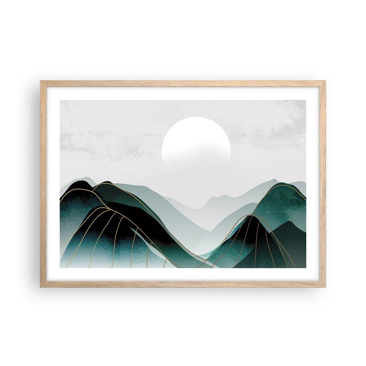 Plakat i ramme af lyst egetræ - I fuld majestæt - 70x50 cm