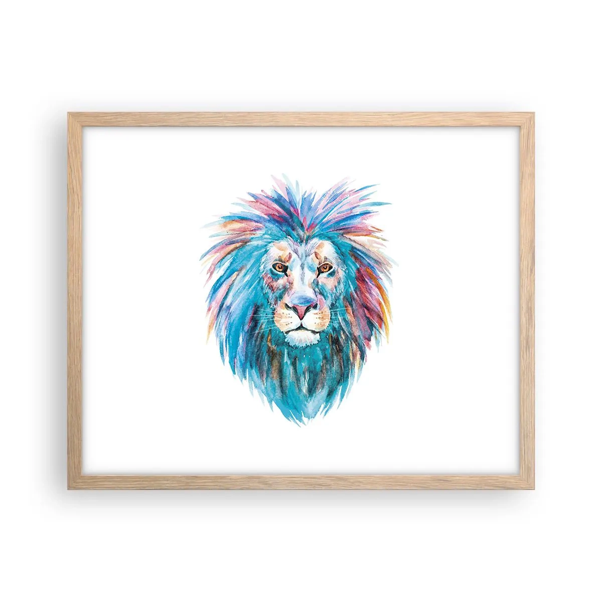 Plakat i ramme af lyst egetræ - En elektrificerende aura - 50x40 cm