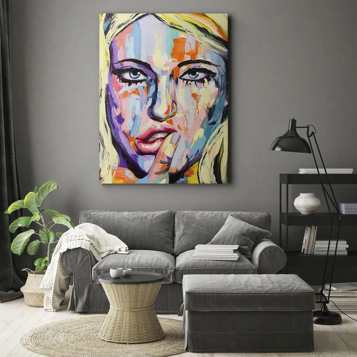 Lærredstryk - Billede på lærred - Se hende lige i øjnene - 70x100 cm