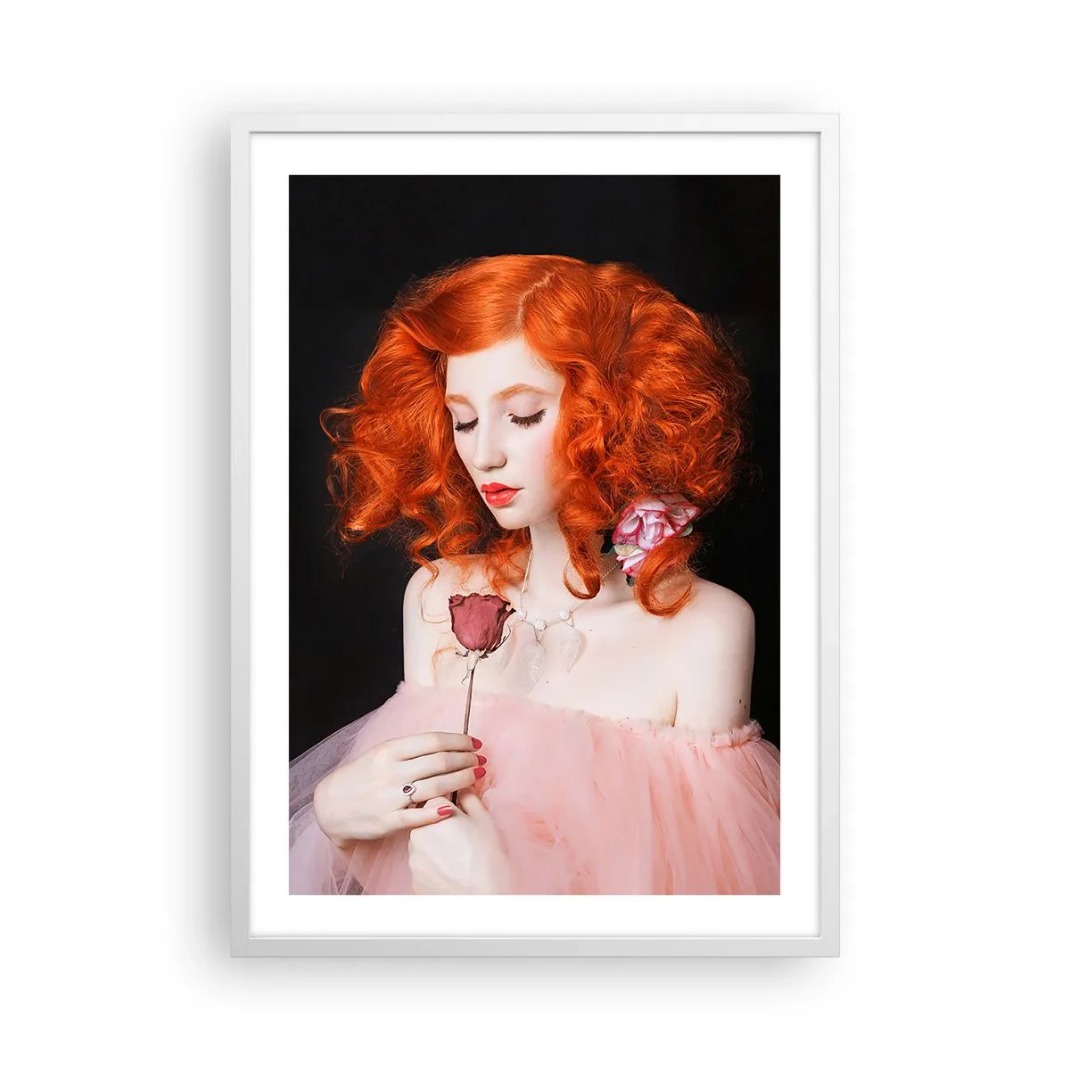 Plakat i hvid ramme - I barokstil - 50x70 cm