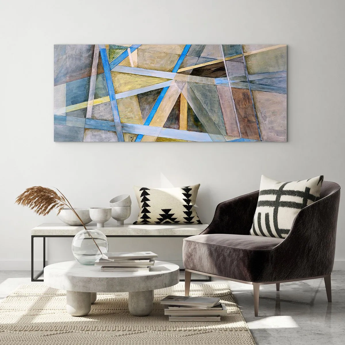Billede på glas - Lige eller skråt? - 100x40 cm