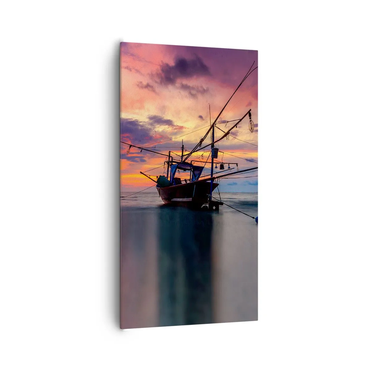 Lærredstryk - Billede på lærred - En eksotisk aften - 65x120 cm