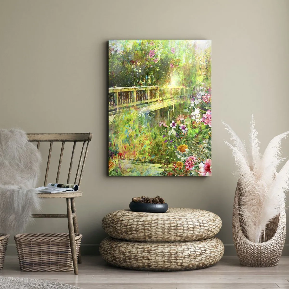 Lærredstryk - Billede på lærred - Bro af forårets suk - 50x70 cm