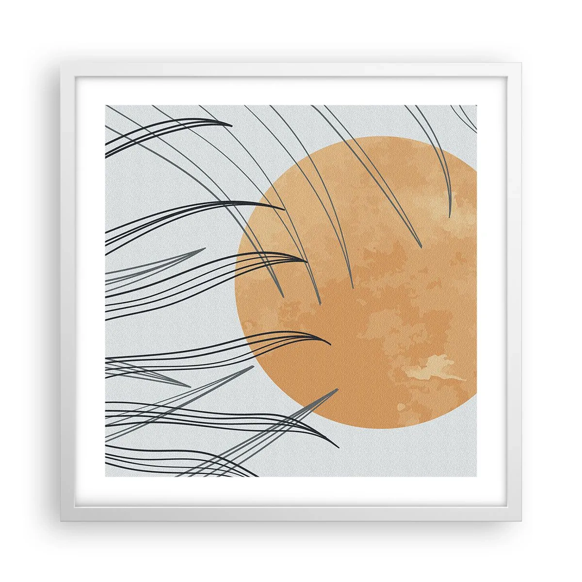 Plakat i hvid ramme - Altid mod solen - 50x50 cm