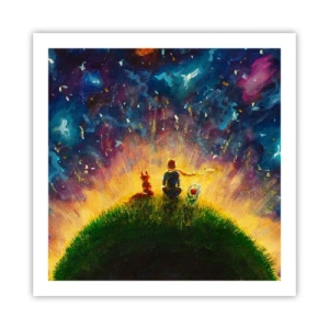 Plakat - Kærlighed og venskab - hele verden - 60x60 cm