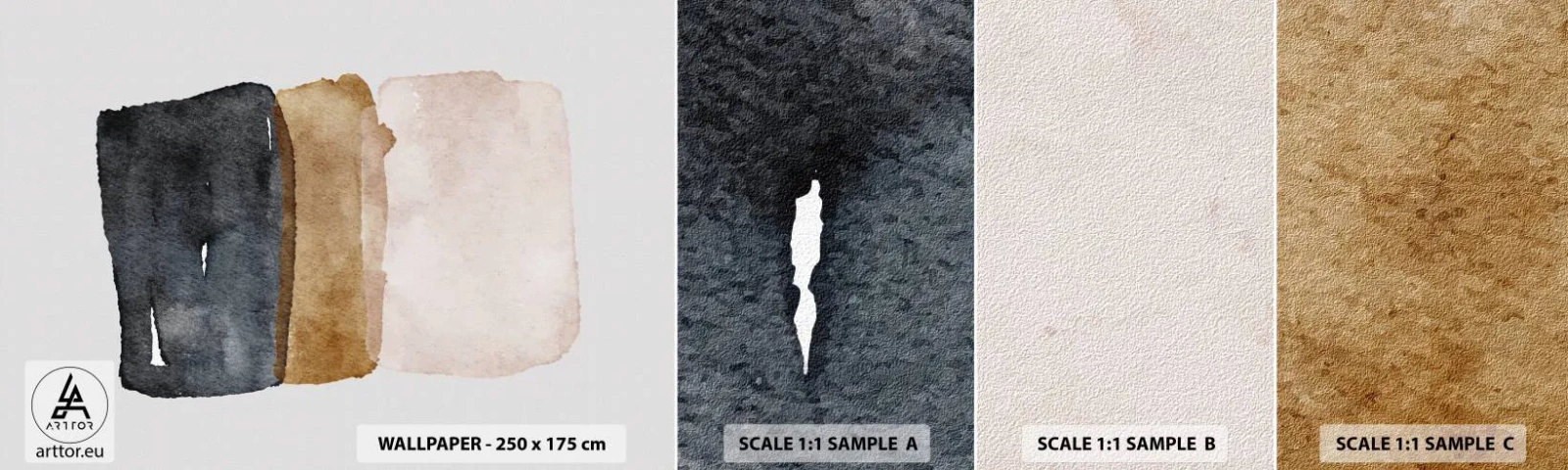 Fototapet Prøve Standard Eco - Sammensætning af jordfarver - Abstraktion, Stykke, Minimalisme - 100x30 cm