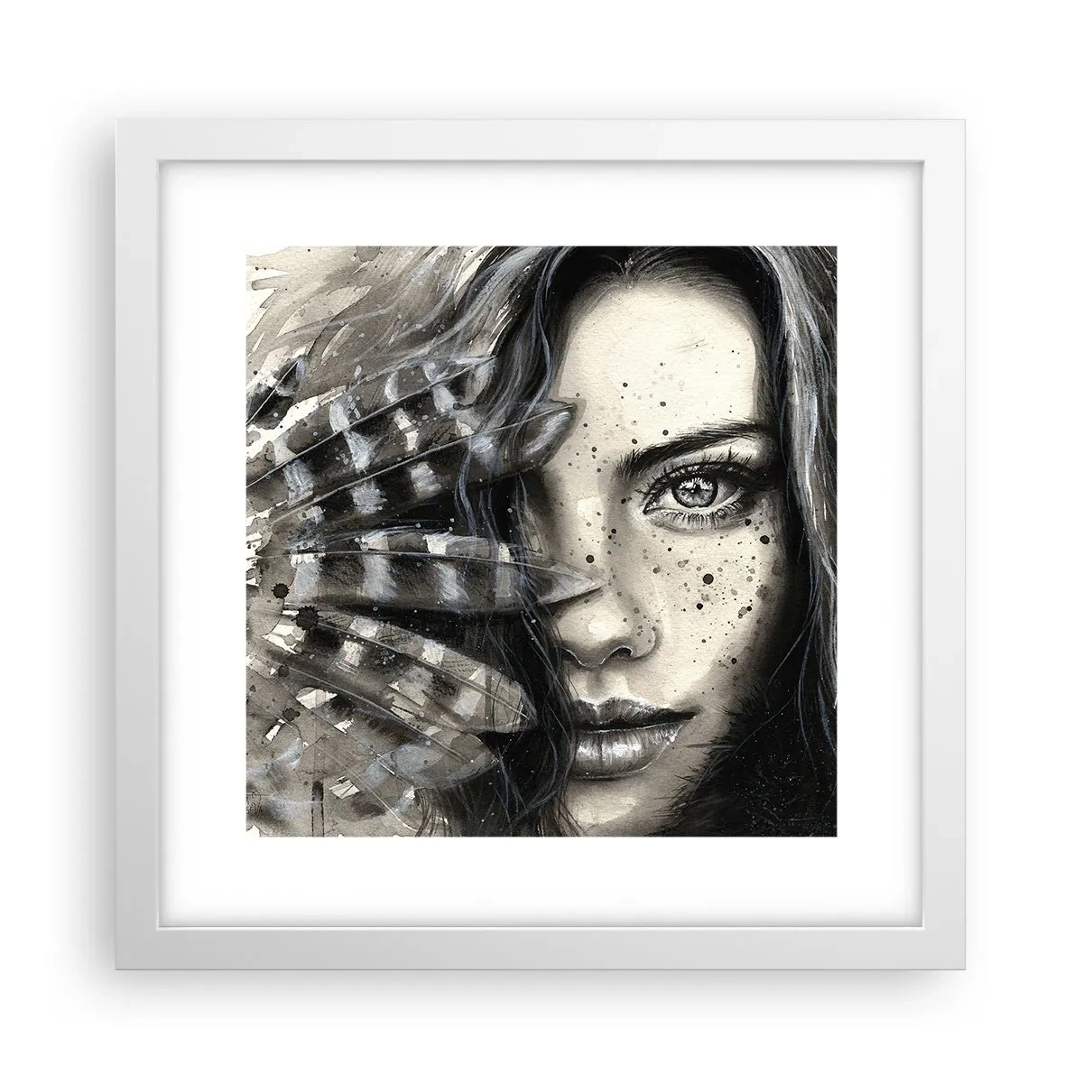 Plakat i hvid ramme - Vild skønhed - 30x30 cm