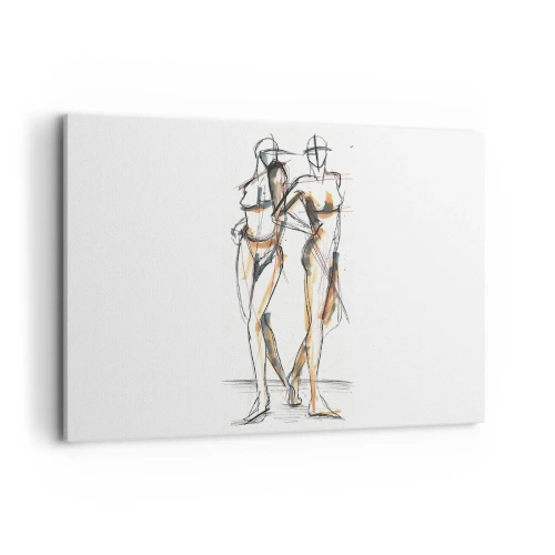 Lærredstryk - Billede på lærred - En undersøgelse af charme - 100x70 cm