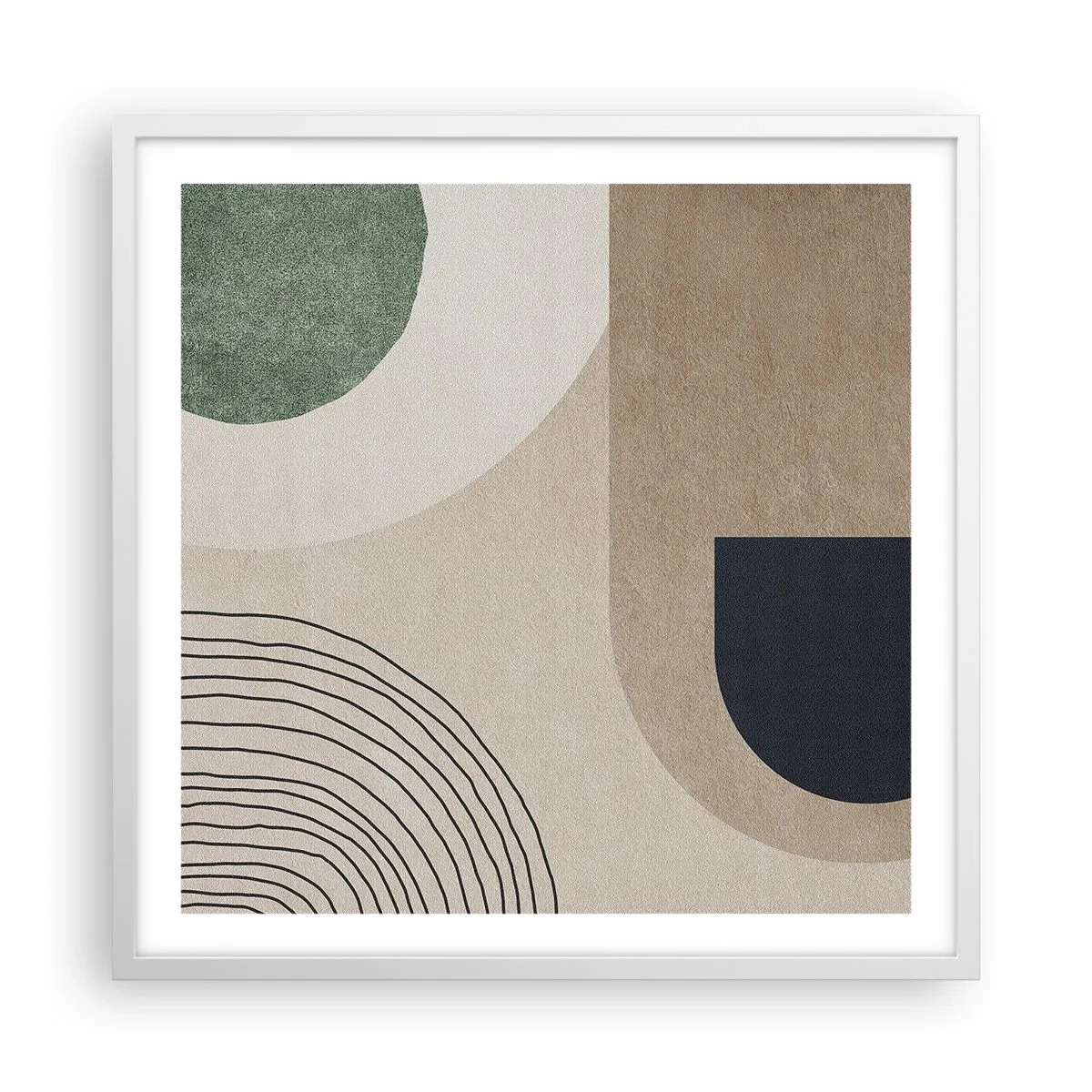 Plakat i hvid ramme - Blidheden i en oval - 60x60 cm