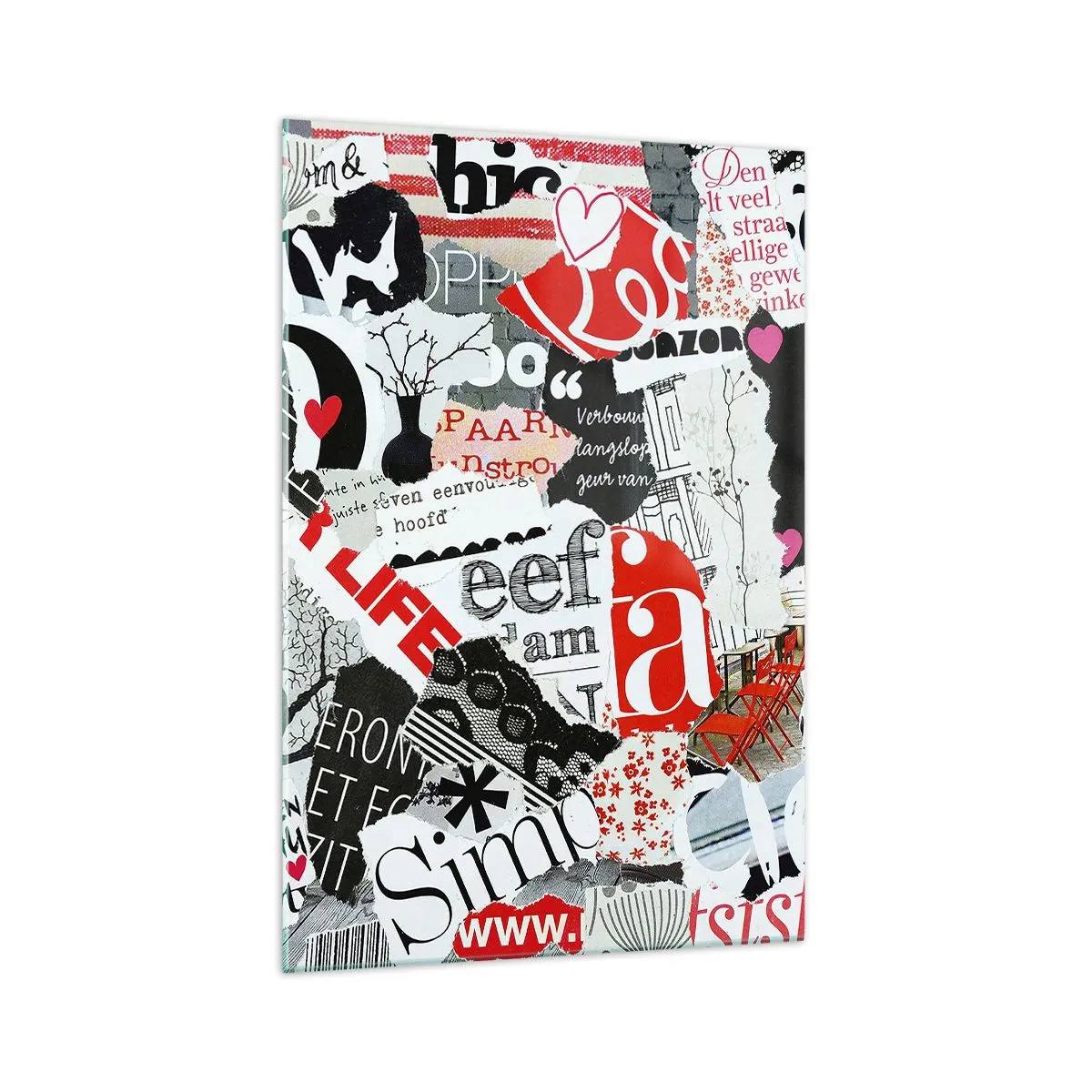 Billede på glas - Hipster collage - 70x100 cm