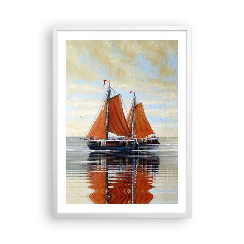 Plakat i hvid ramme - Hey, sejl, sømand.... - 50x70 cm