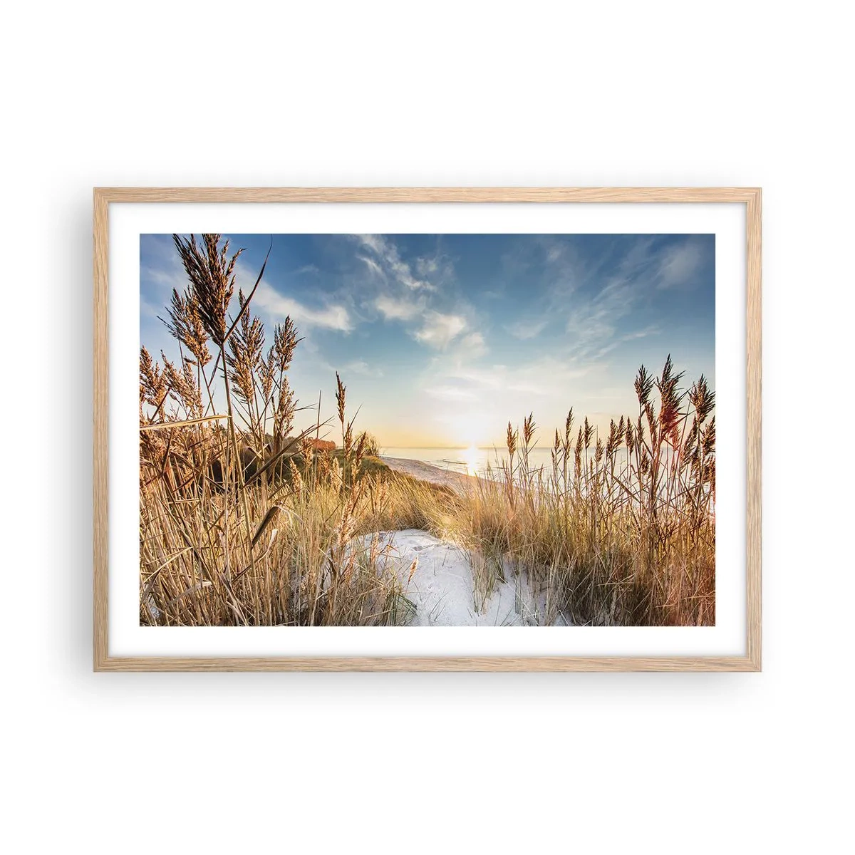 Plakat i ramme af lyst egetræ - Nordstrand - 70x50 cm
