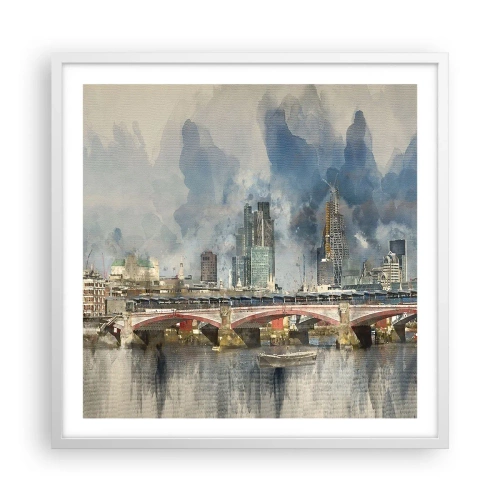 Plakat i hvid ramme - London i al sin pragt - 60x60 cm