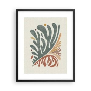 Plakat i sort ramme - Flerfarvet blad - 40x50 cm