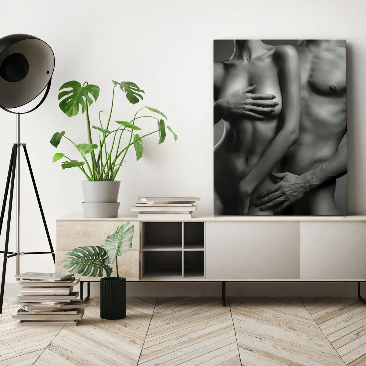 Lærredstryk - Billede på lærred - Adam og Eva - 50x70 cm