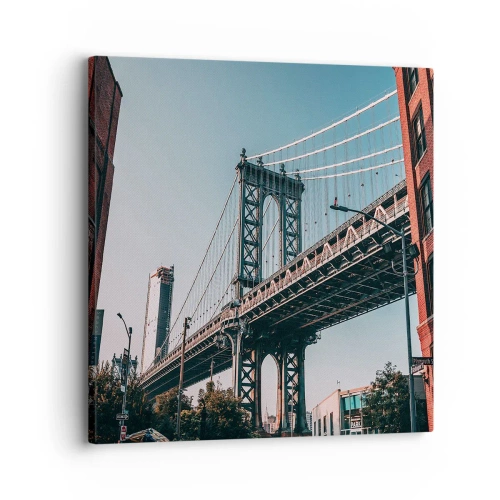 Lærredstryk - Billede på lærred - Over byens bølger - 30x30 cm