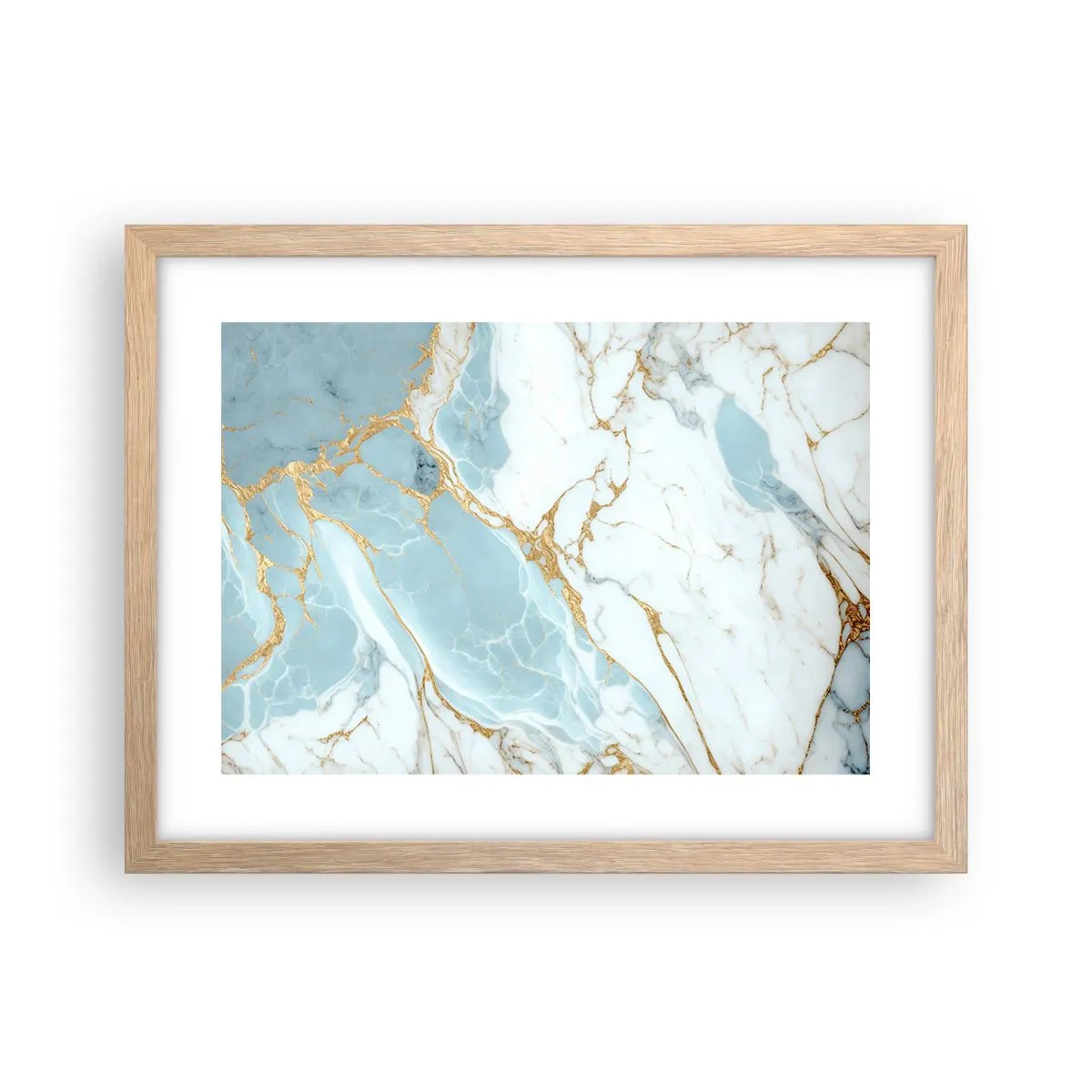 Plakat i ramme af lyst egetræ - Rigdom af sten - 40x30 cm