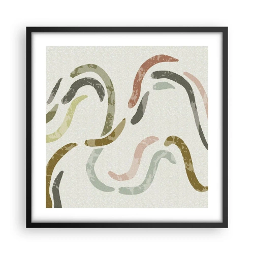 Plakat i sort ramme - Abstraktionens glade dans - 50x50 cm