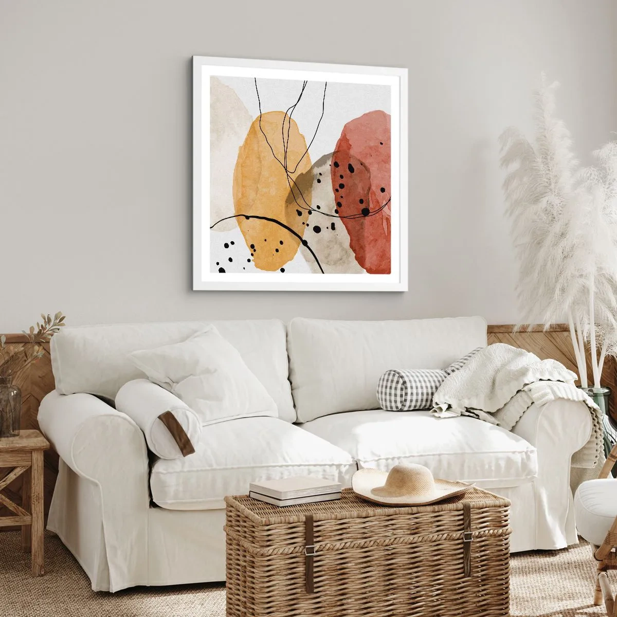 Plakat i hvid ramme - Som lys, klar luft - 60x60 cm
