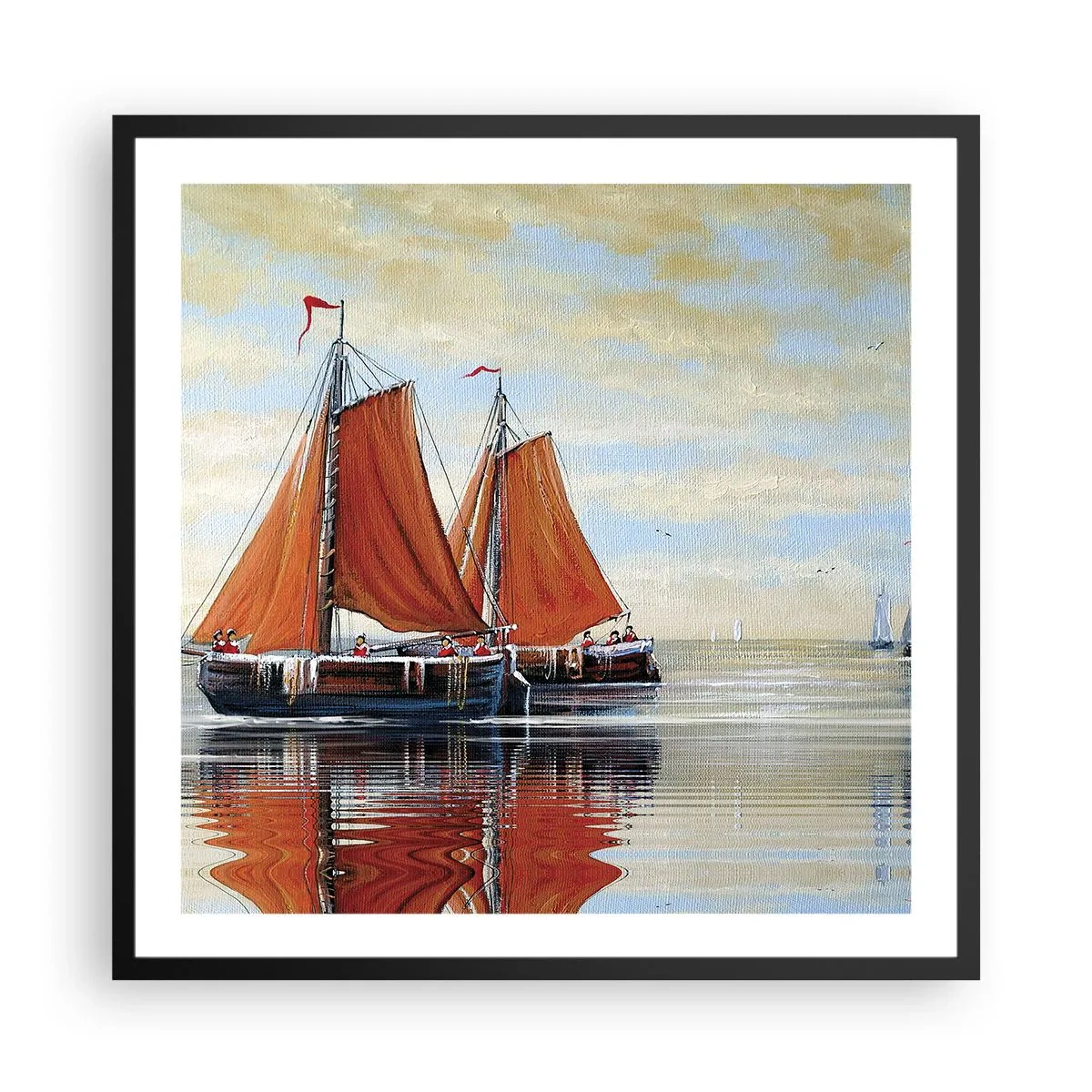 Plakat i sort ramme - Hey, sejl, sømand.... - 60x60 cm