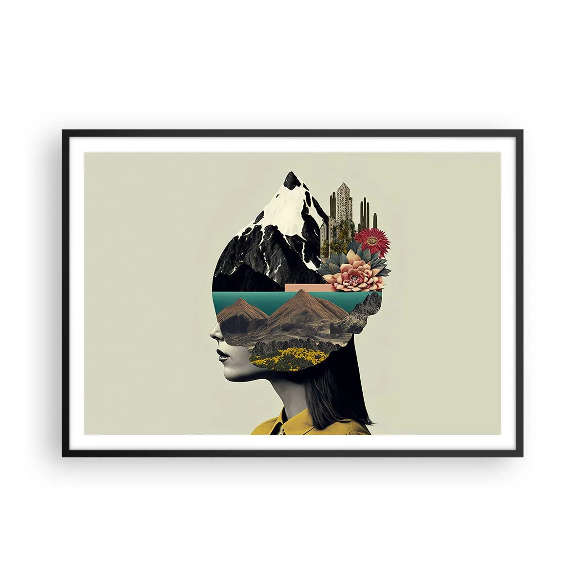 Plakat i sort ramme - Kvinden - altid et mysterium - 100x70 cm