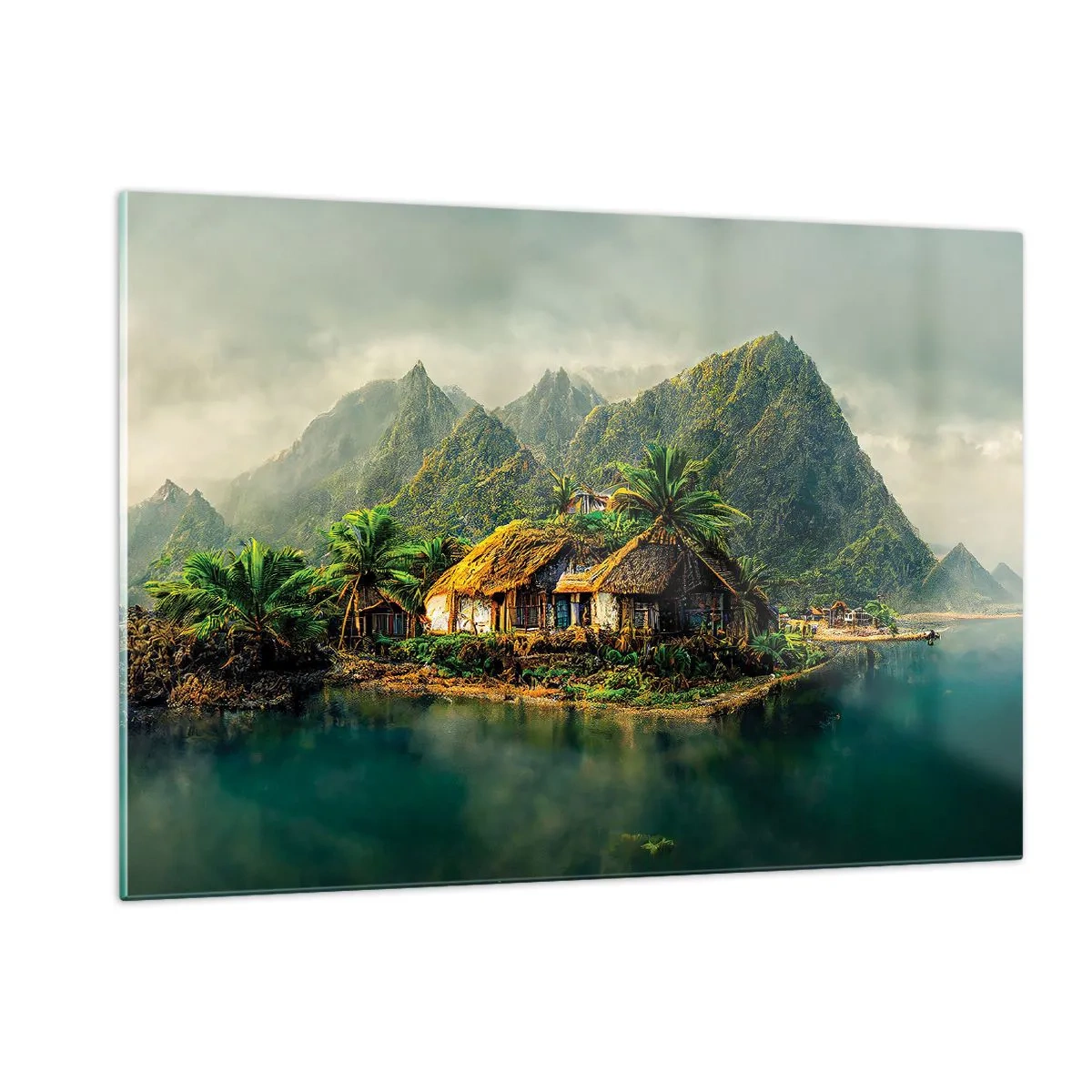 Billede på glas - Tropisk paradis - 120x80 cm