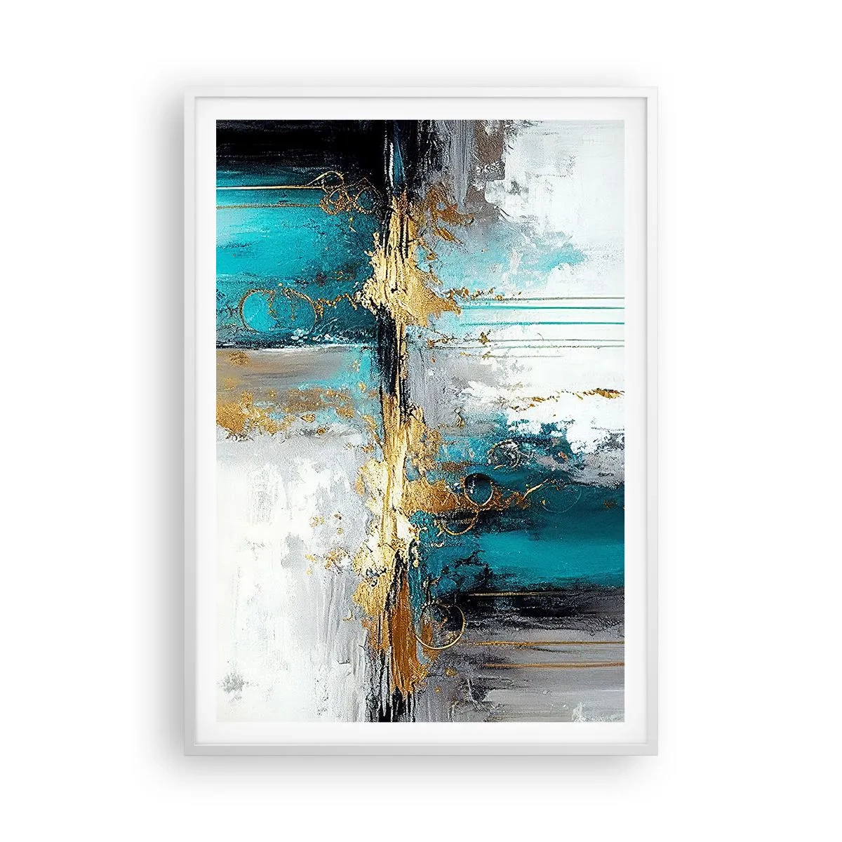 Plakat i hvid ramme - Alting flyder - 70x100 cm