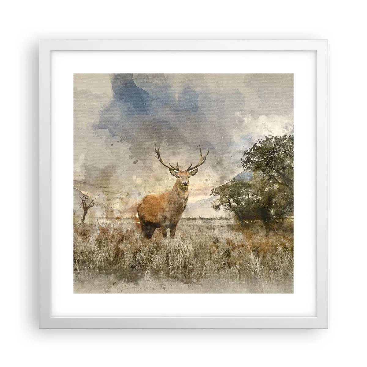 Plakat i hvid ramme - Værdighed - styrke - værdighed - 40x40 cm