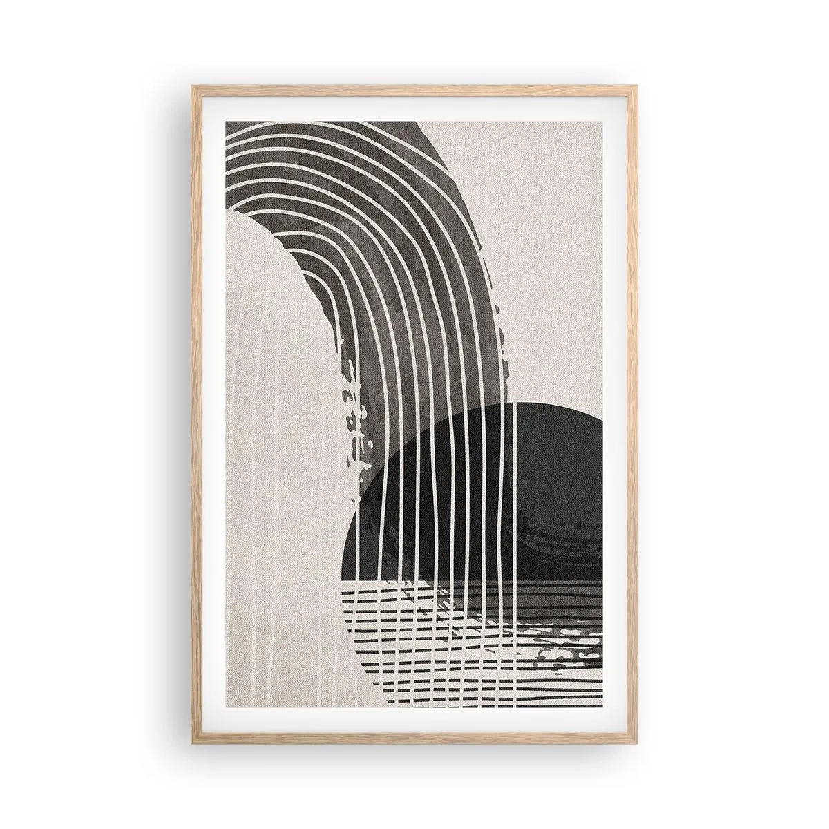 Plakat i ramme af lyst egetræ - Derhen og tilbage - 61x91 cm