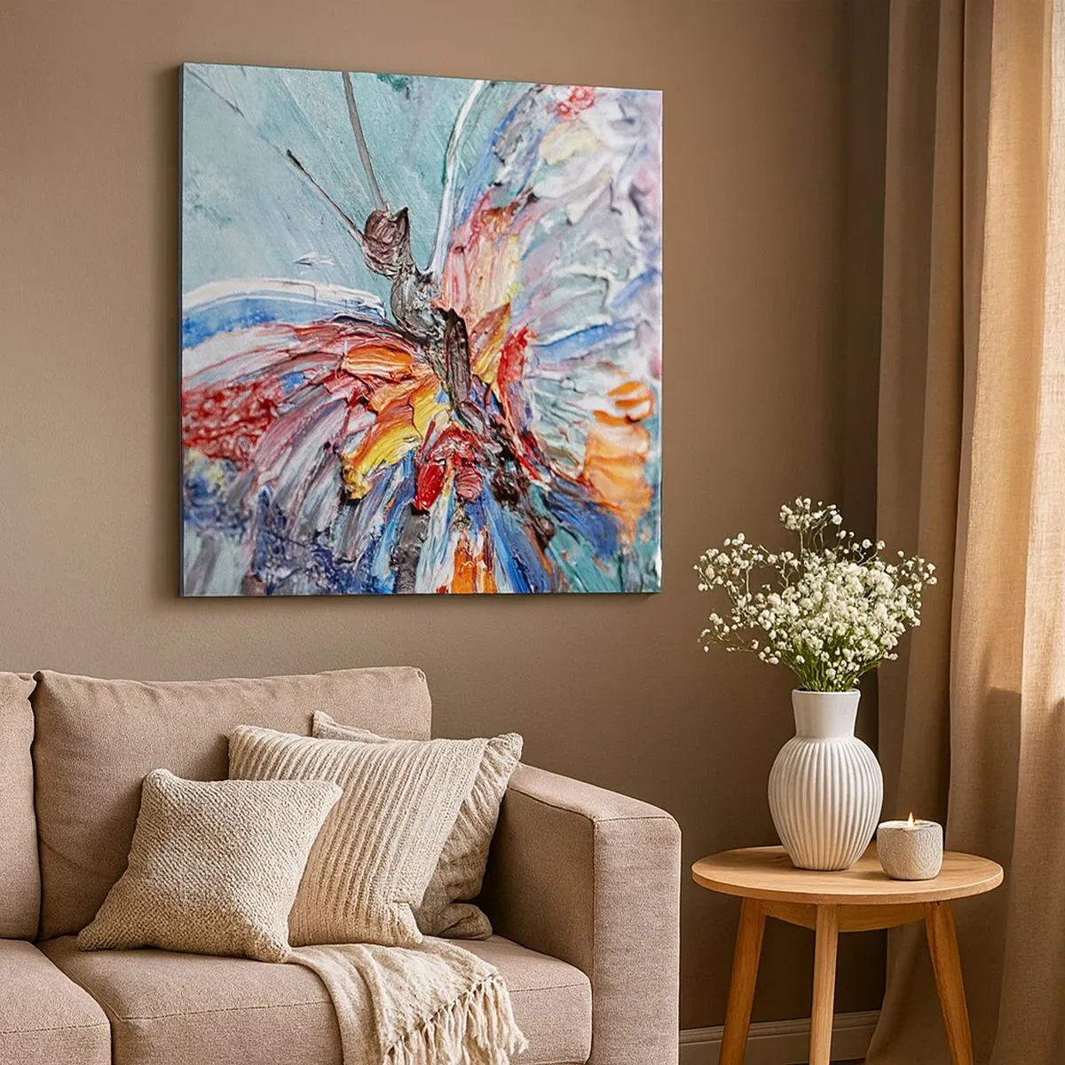 Lærredstryk - Billede på lærred - Malet af naturen - 30x30 cm