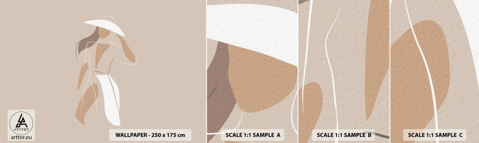 Prøve Fototapet Selvklæbende Deluxe Sticker - Mode er sjovt - Kvinde, Grafik, Mode - 100x30 cm