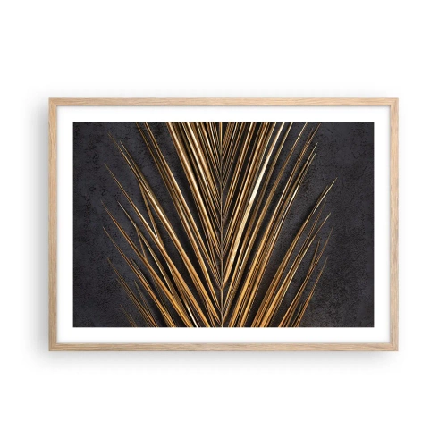 Plakat i ramme af lyst egetræ - Tropernes guld - 70x50 cm