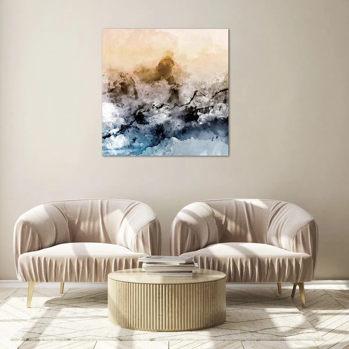 Billede på glas - Sænket i en tågesvirvel - 70x70 cm