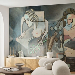 Fototapet Premium Canvas - En mosaik af ånd og materie - Abstraktion, Kubisme, Mennesker - 250x175 cm