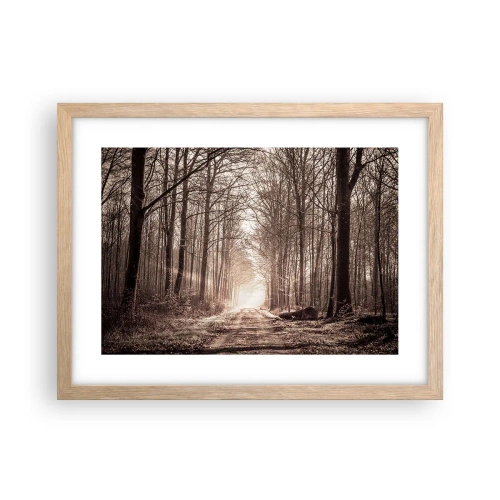 Plakat i ramme af lyst egetræ - Skovkatedralen - 40x30 cm